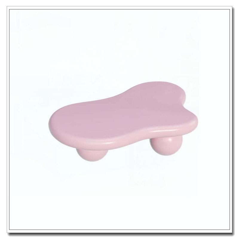 Table basse en forme de nuage, table basse avec 3 pieds sphériques pour le salon, Rose, Rose