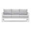 Ensemble de conversation 4 pièces pour patio moderne en aluminium 4 pièces, canapé d'extérieur 5 places avec coussins gris clair épais et structure blanche et table basse-1315029-1315030