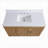 48" Fully Assembled Freestanding Single Sink Bathroom Vanity, Light Coffee Solid Wood Construction with Engineered White Countertop