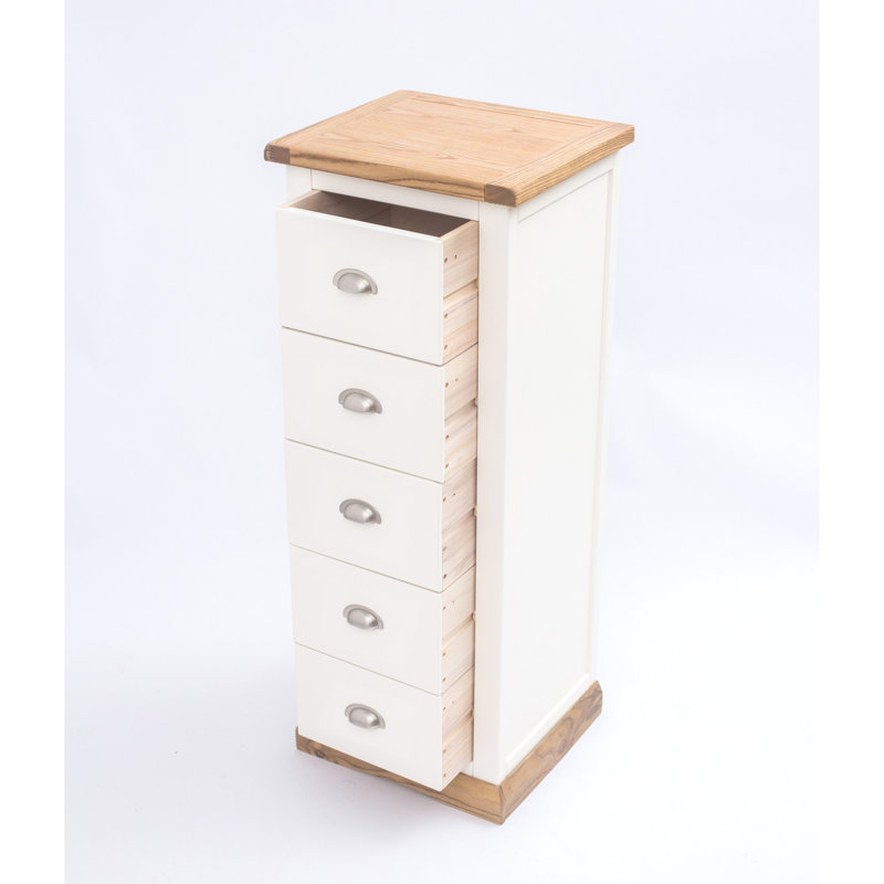 45cm W 5 - Drawer Chest of Drawers, Waxed Oak