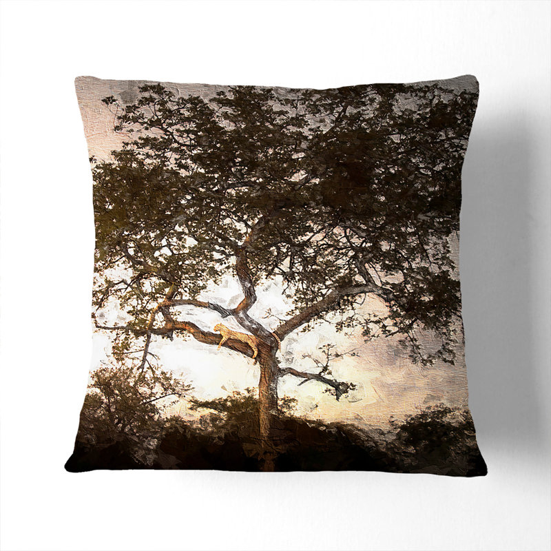 Leopard Siesta Cushion with Filling, Black, 40cm H x 40cm W x 15cm D