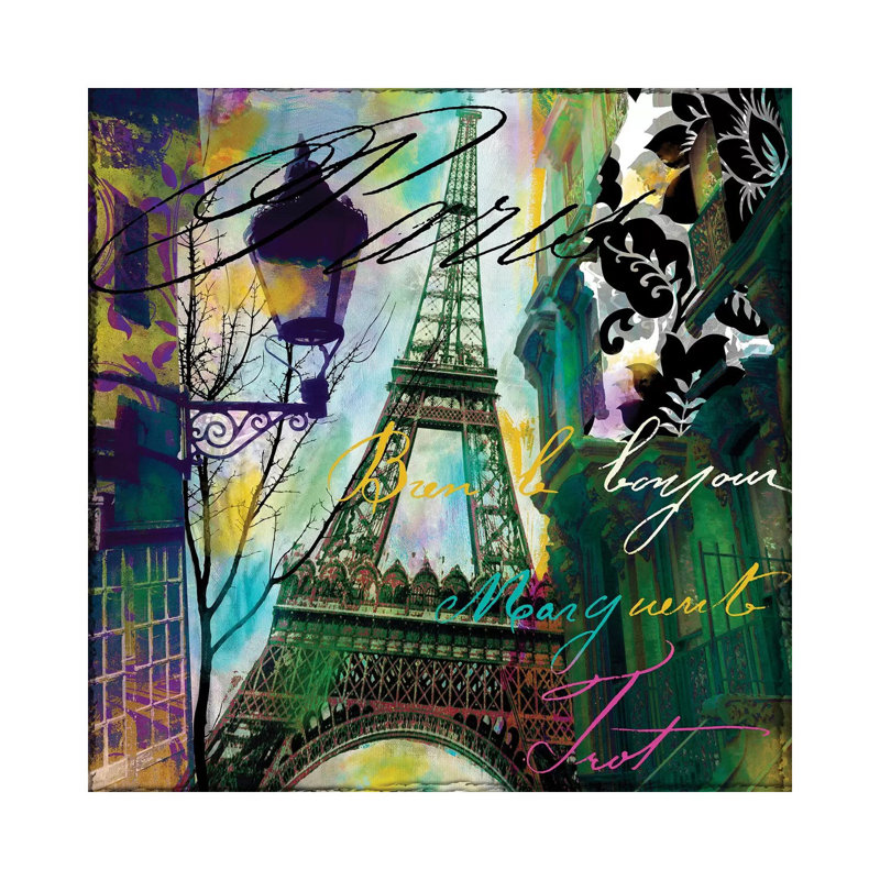 To Paris With Love I by Color Bakery - Wrapped Canvas Print