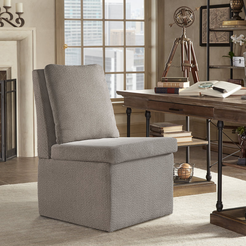 Sanctuary Boucle Parson Dining Chair With Casters, Gray