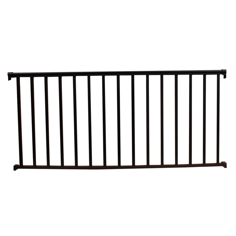 Ensemble de rampe en aluminium martelé noir l 8 pi x H 42 po ModVue, H 3,5 pi x l 8 pi x P 3 po, Noir martelé