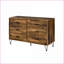 Commodes | Commode 6 tiroirs en noyer avec queue d'aronde anglaise | Placage de panneaux de particules