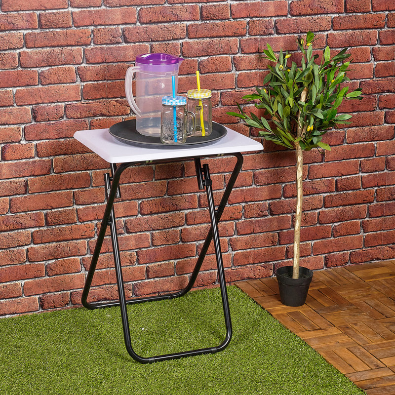 Hawkinsville Square Folding Table, 66cm H x 48cm W x 38cm D, White