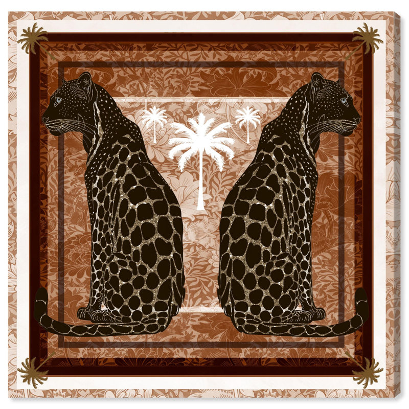 Casablanca Leopardo Print Glam Jungle by Oliver Gal, Black Frame, 12 x 12, 16"H x 16"W, Canvas Unframed
