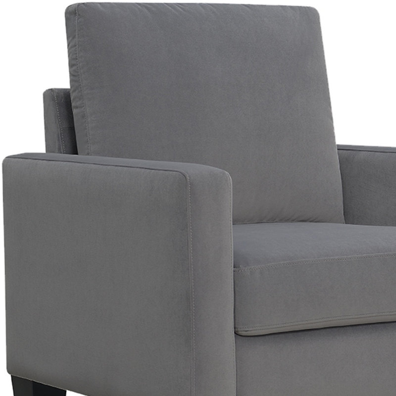 Fauteuil rembourré 32 po gris et noir