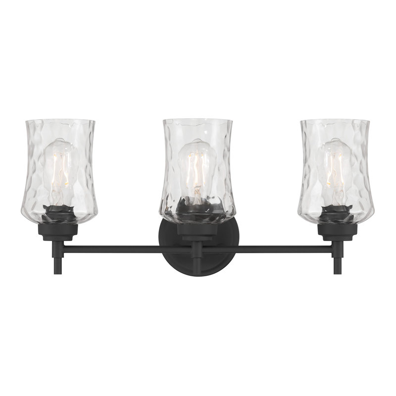 Meuble-lavabo 3 lumières Amatallah, Noir, H 9,25 po x l 21 po x P 6,75 po, Trois lumières