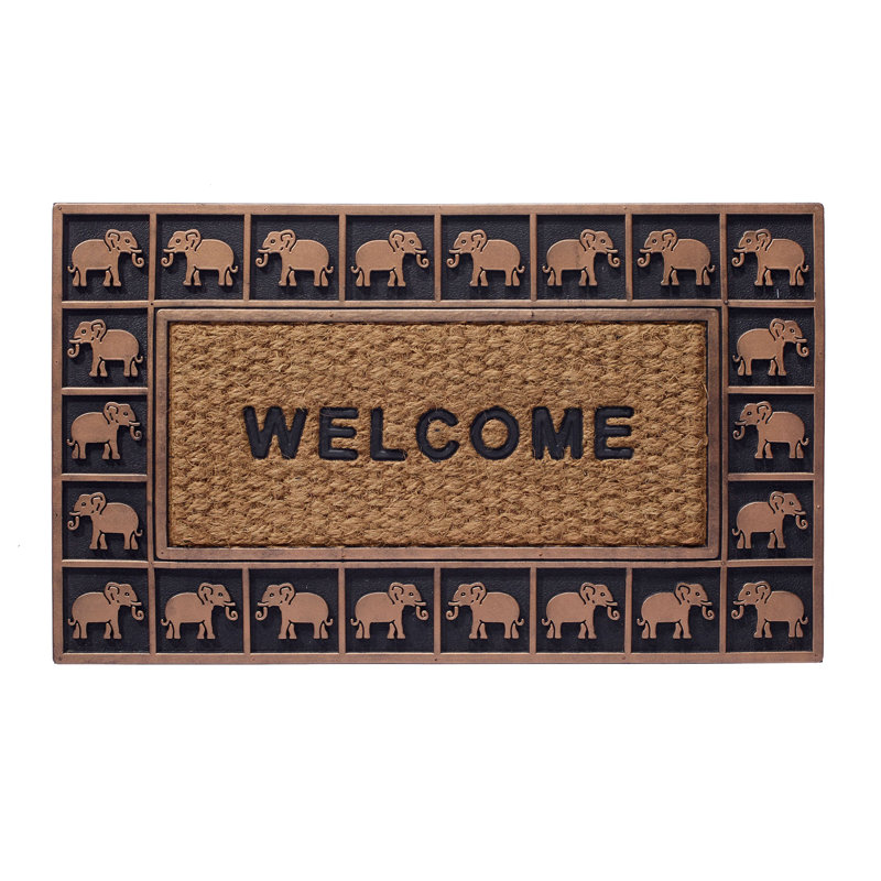 Tapis d'extérieur antidérapant Elephant Border 30 po x 18 po