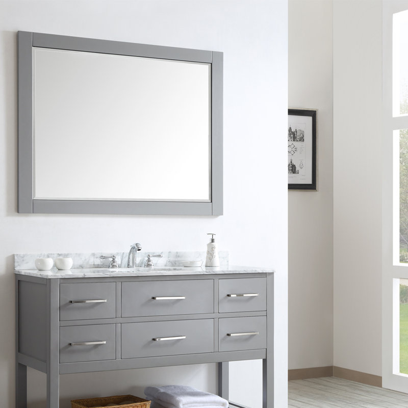 Eita Flat Wall Mirror, Gray, 36" x 57.2"