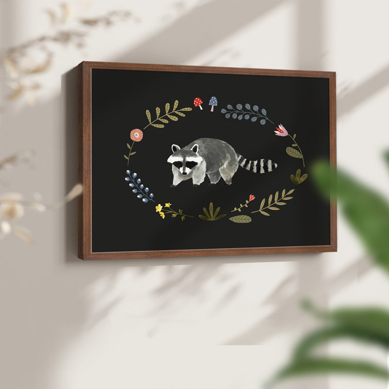 Critter & Foliage IV - Reproduction encadrée - Restickable, H 11 po x l 14 po, Noyer