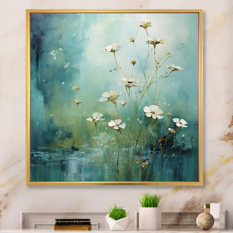 " Misty Meadow IV ", Gold Floater Framed, 24" H x 24" W x 1" D