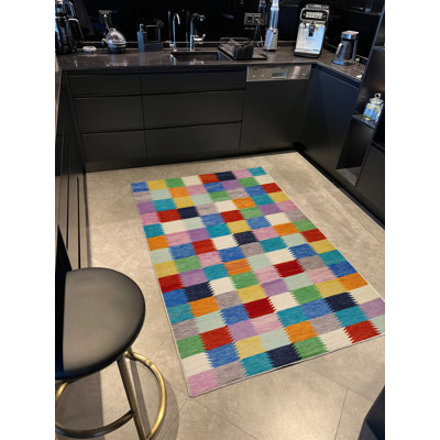 Tapis tissé multicolore