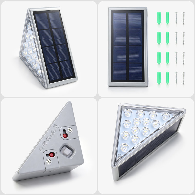 Solar Step Lights 4‑Pack, IP65 Waterproof Auto‑On/Off Solar Stair Lights, Bright Warm LED Outdoor Deck Lights for Steps, Stairs, Porch, Walkway, Patio & Front Yard Decor