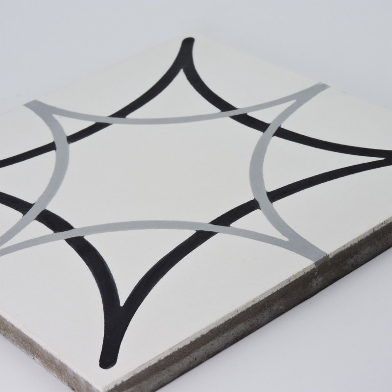 Sebta 8" x 8" Cement/Marble Patterned Wall & Floor Tile