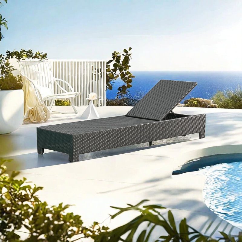 Chaise longue en rotin Smooth