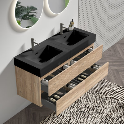 Single Bathroom Vanity with @Solid + Manufactured Top