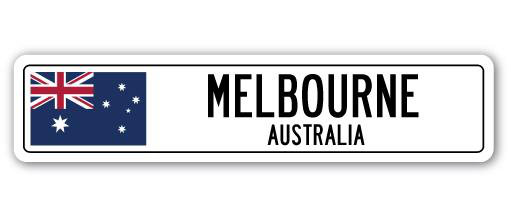 Plaque de rue en aluminium à Melbourne, Australie, H 4 po x l 18 po x P 1 po