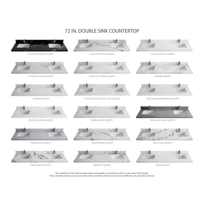 Catalina 72'' Double Bathroom Vanity with Quartz Top