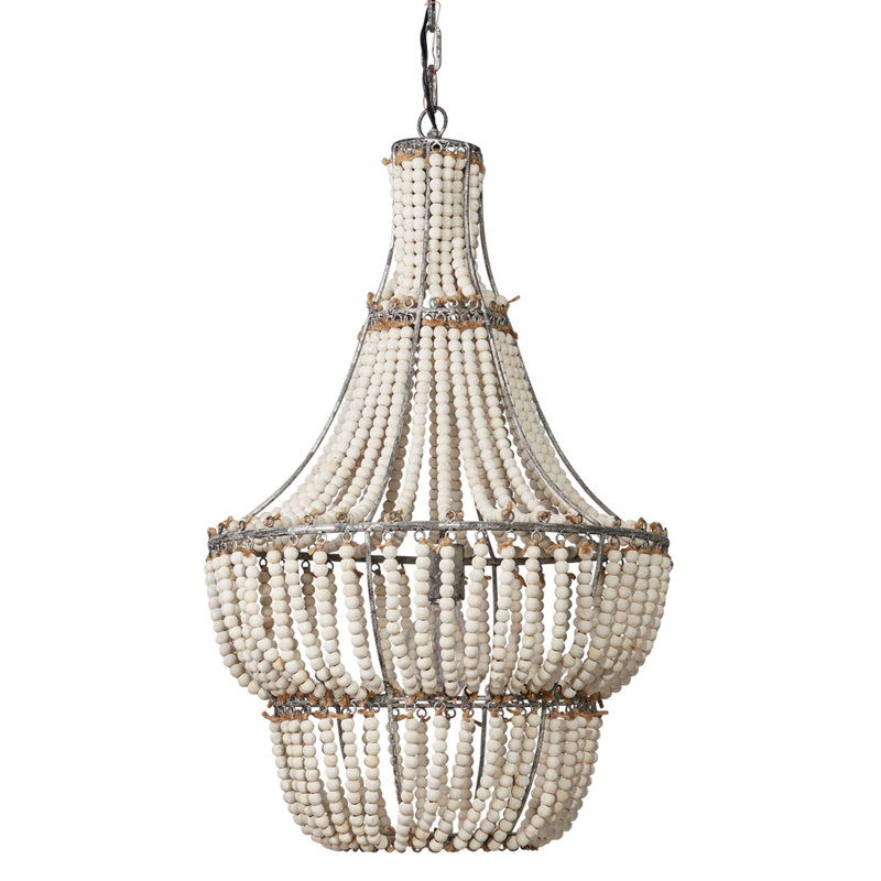 Lustre empire unique à 1 lumière avec accents perlés