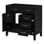 36 Inch Bathroom Vanity Without Sink, Durable Cabinet Base With Drawers, Solid Wood Frame And MDF Board, Black Finish-2095348676