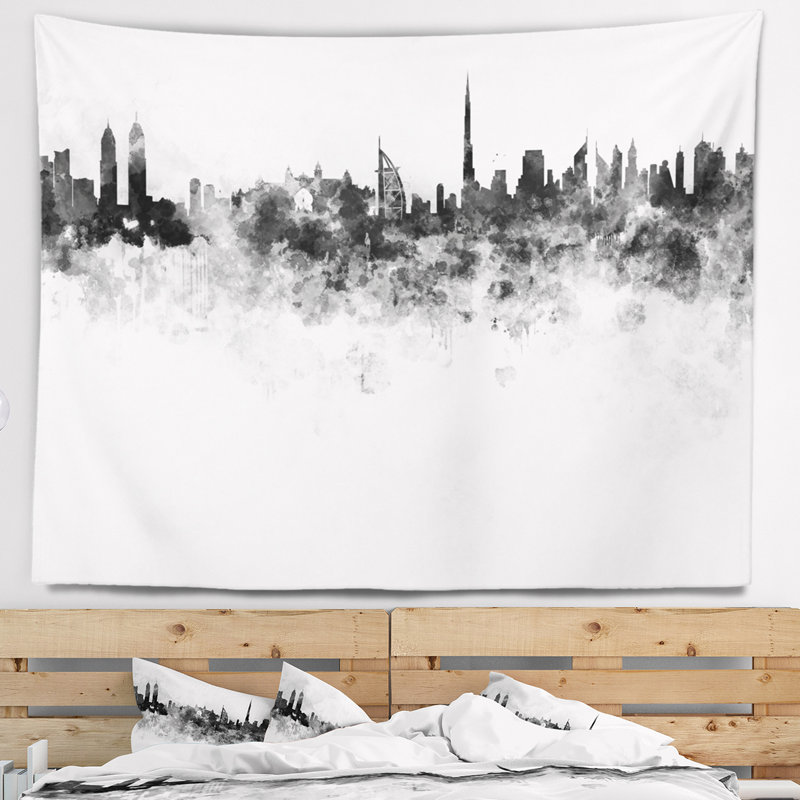 Tapisserie de dubaï skyline Cityscape, H 32 po x l 39 po