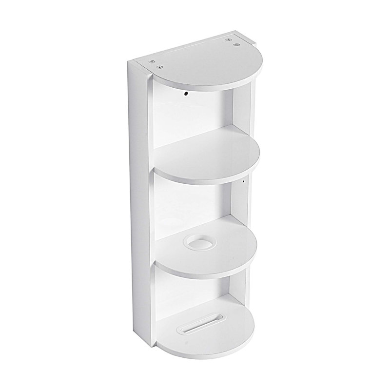 12" Bathroom Wall-Mounted Storage Rack, White