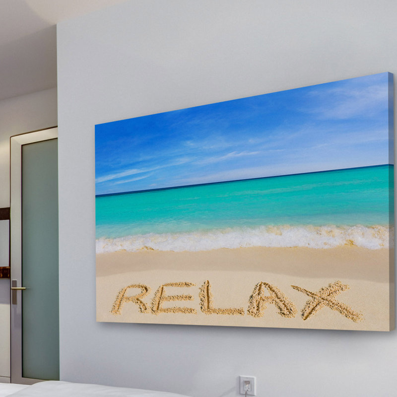 Relax Beach Scene Multicolor Canvas Wall Art