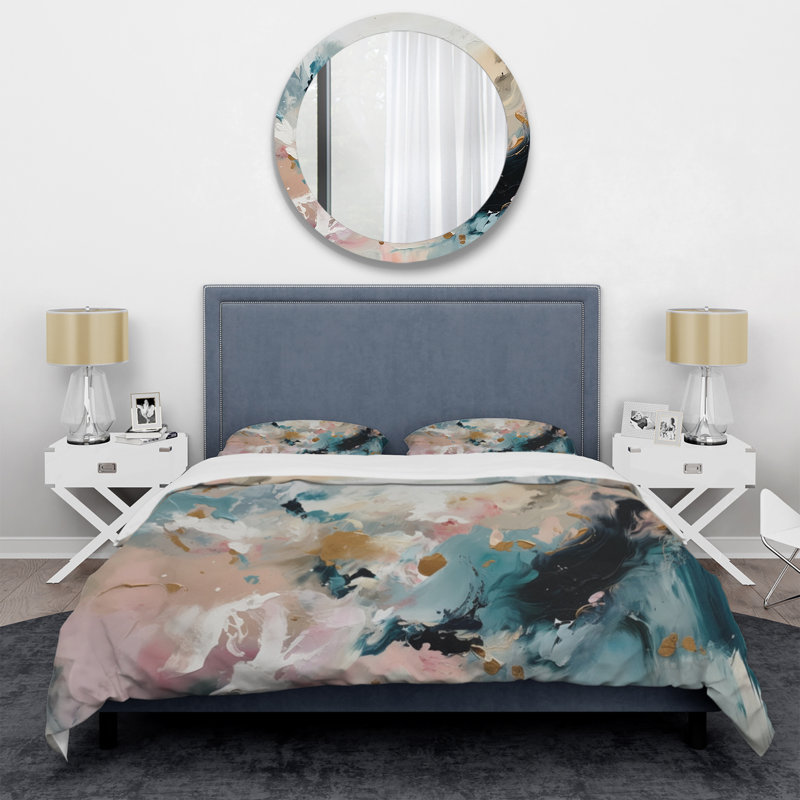Ensemble de housse de couette Delicate Brushstrokes Abstract Paint V BeddingMicrofiber / Polyester