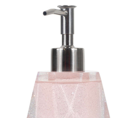 Sparkles Home Faceted Bath Soap Lotion Dispenser | Resin Diamond-Like Pump Durable 7.5 Inch