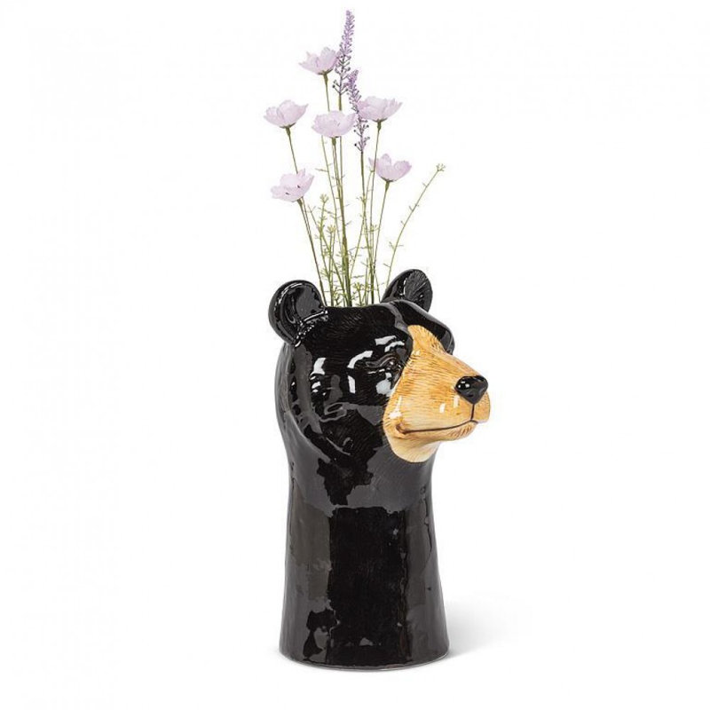 Vase tête d'ours noir