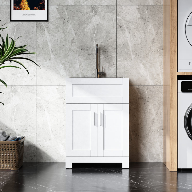 Armoire pour évier à lessive 24 "blanc