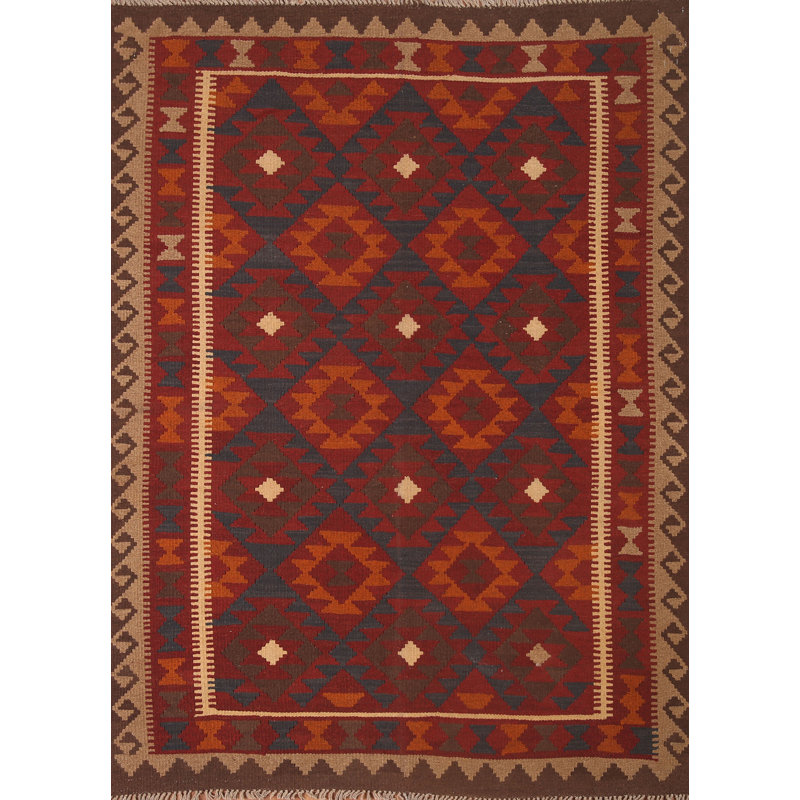 Kilim Reversible Wool Area Rug 5x7