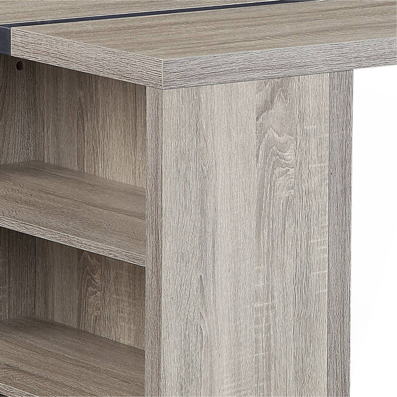Grey Oak And Black 2- Shelf Dining Table