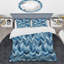 White Blue Herringbone Pattern Glam - Modern Duvet Cover Set-109155692