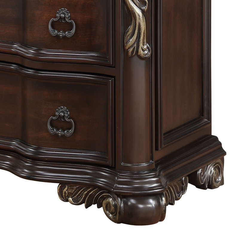 Faxon Queen 2PC Dark Walnut, Queen, 2 Pcs: Bed, Nightstand, Dark Walnut
