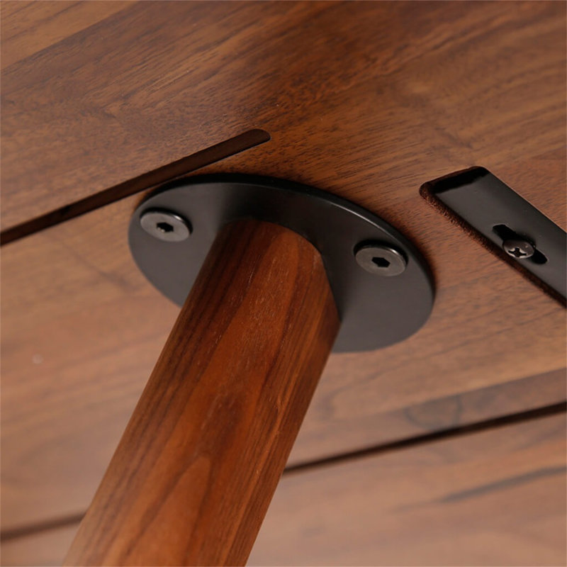 Triangular 2-Piece Walnut Wood Nesting Table