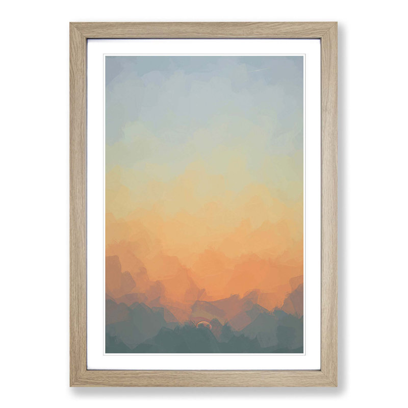 Glorious Sunset - Picture Frame Graphic Art Print, 36cm H x 27cm W x 2cm D, Oak Framed
