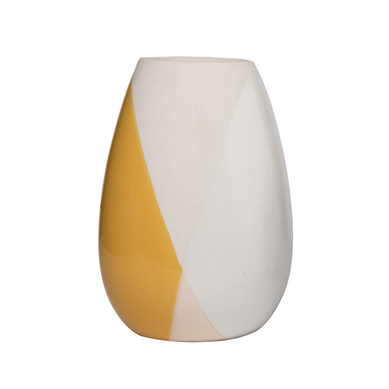 Vase en grès trempé blanc 9,85 po