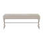 Banc de hall d'entrée contemporain rembourré avec assise en chenille taupe et structure en métal champagne