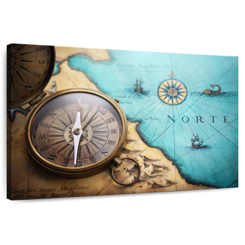 Antique style compass Aletra, H 20 po x l 30 po