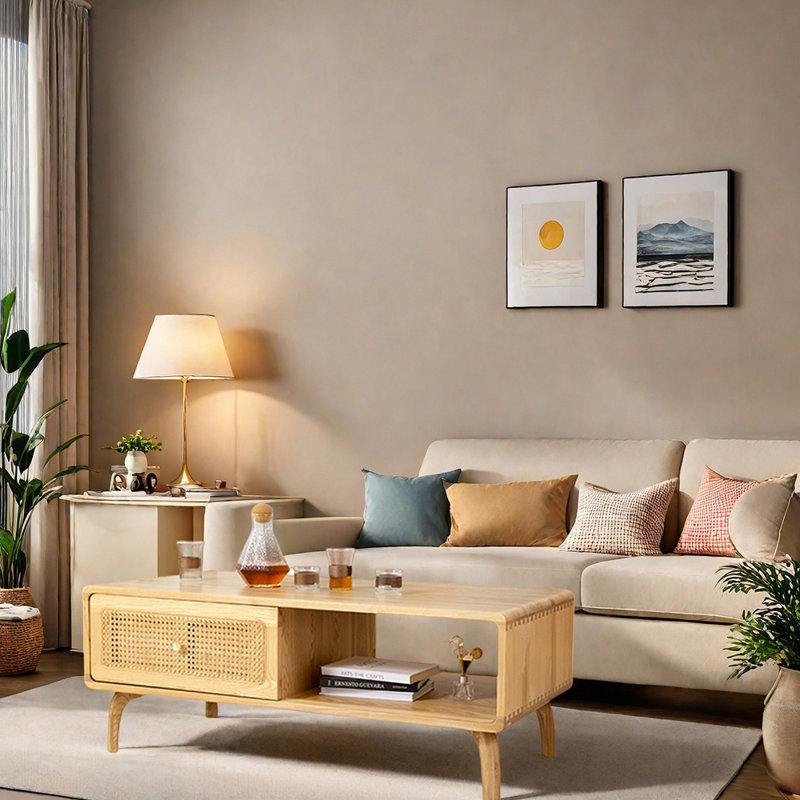 Japanese-style solid wood coffee table
