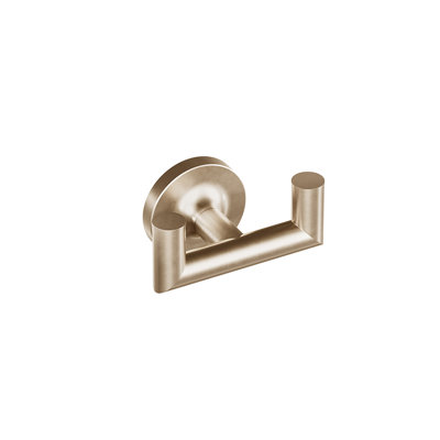 Glow Wall Mounted Double Towel Hook - Brushed Bronze, Premium Brass Construction, Includes Installation Hardware