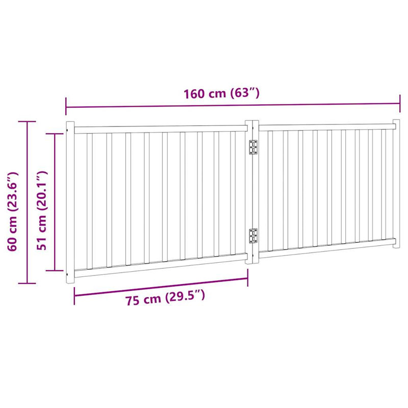 Soma Solid Wood Dog House Door, 60cm H x 160cm W x 2cm D, Black