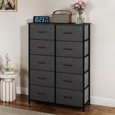 Lounes 10 - Drawer Chest of Drawers，86cm W Bedroom Drawers