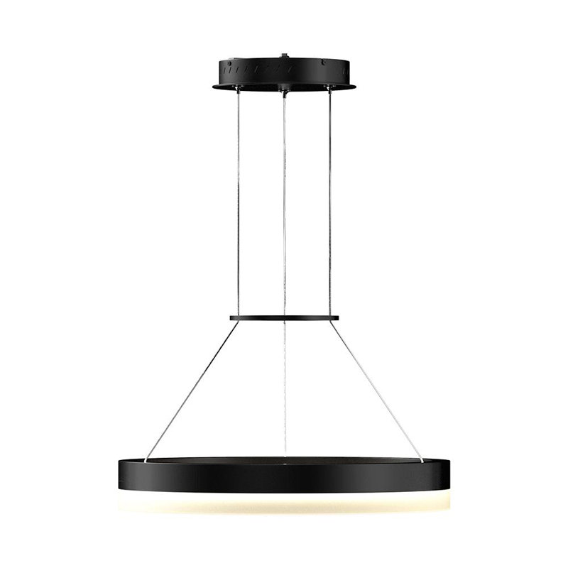 Luminaire suspendu à DEL unique et unique à niveaux 1 lumière Aelen, Noir mat