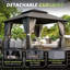 Pavillon de jardin à toit rigide avec toit en acier galvanisé et structure en métal-115674026-124438537