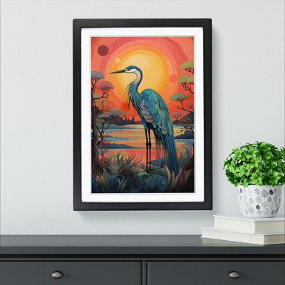 Heron Colour Field - Framed Print