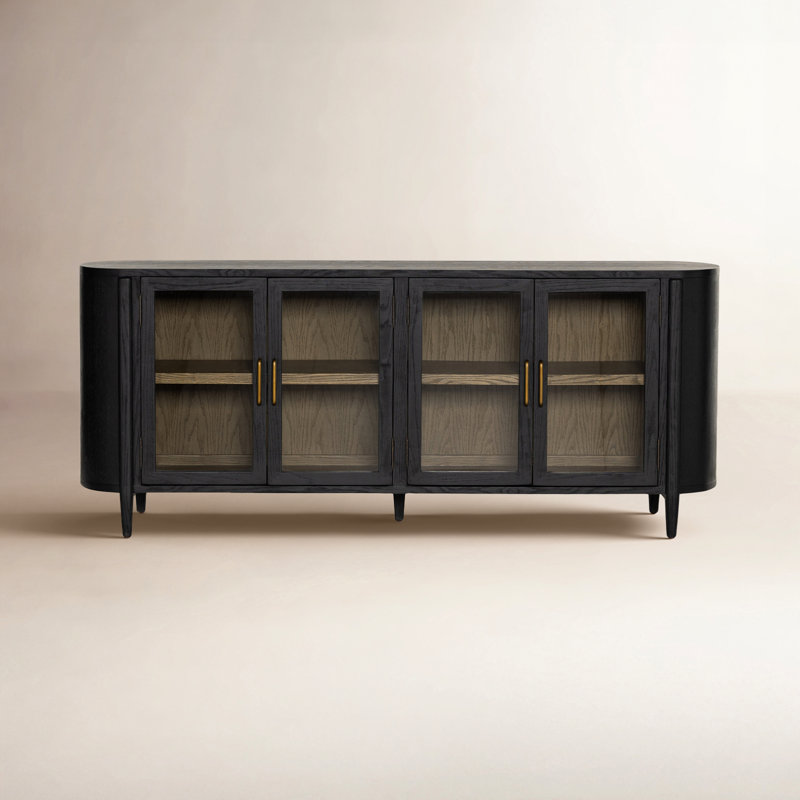 Cathay 82'' Solid Wood Sideboard, Black